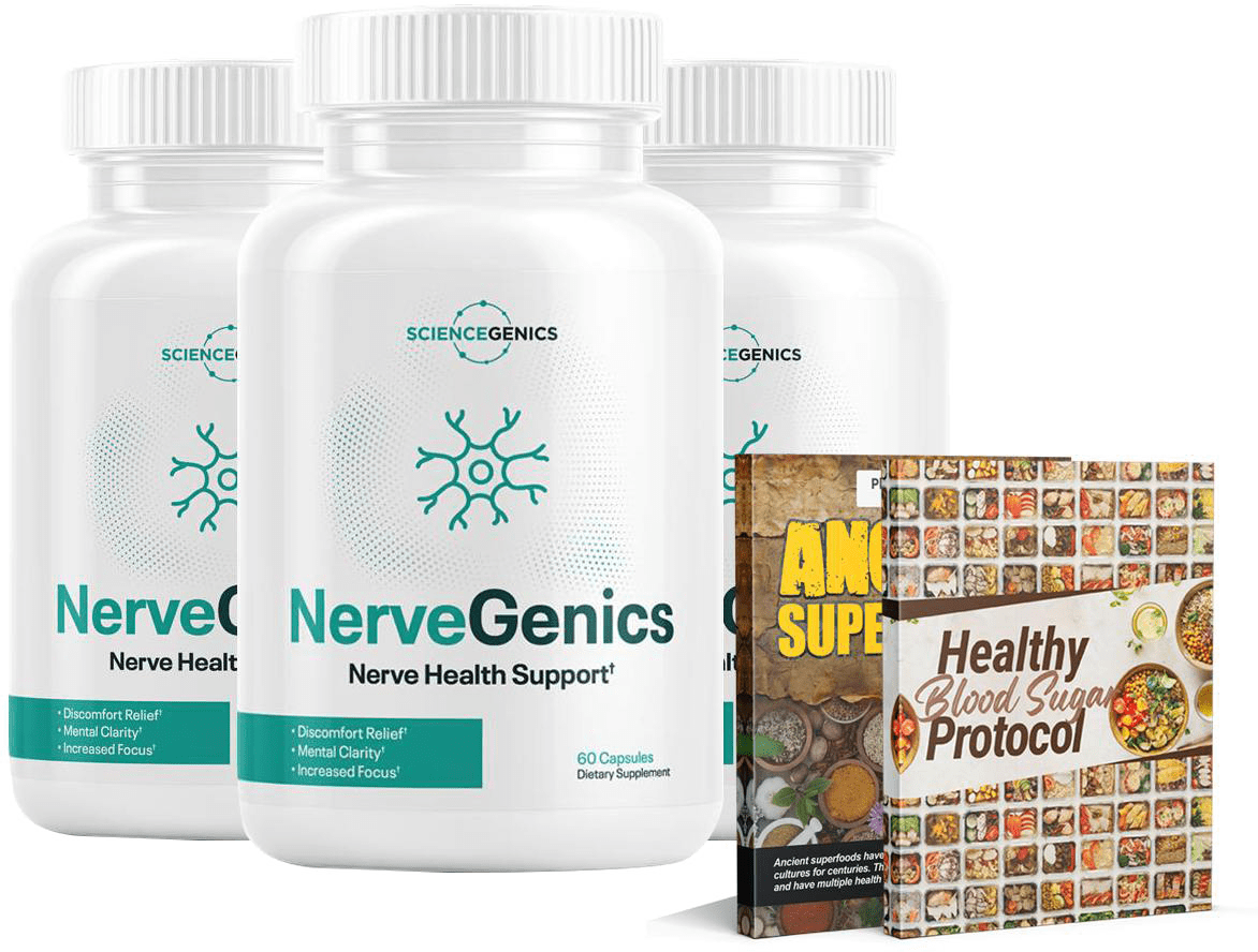 NerveGenics nerve support supplement bottles